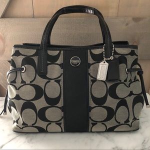 COACH Signature Stripe Tote Purse